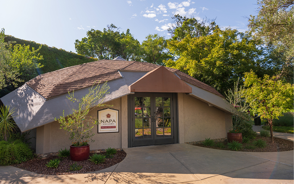 Color image of the geodesic dome that is the Napa Cellars tasting room in Oakville, CA.