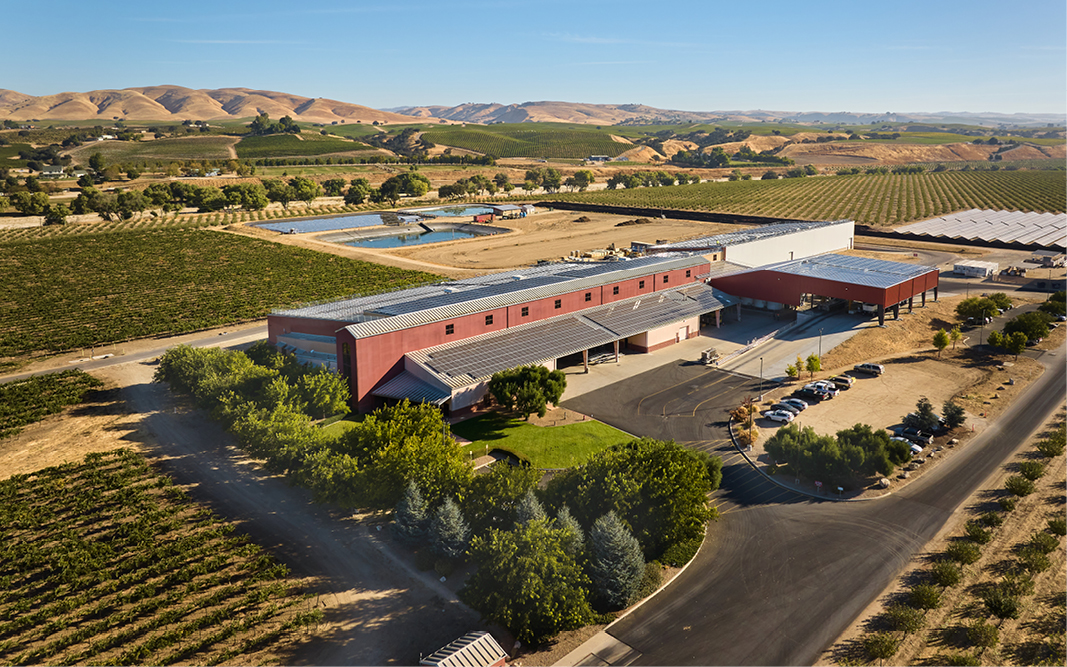 Aerial image of the Trinchero Central Coast production facility in Paso Robles, CA.